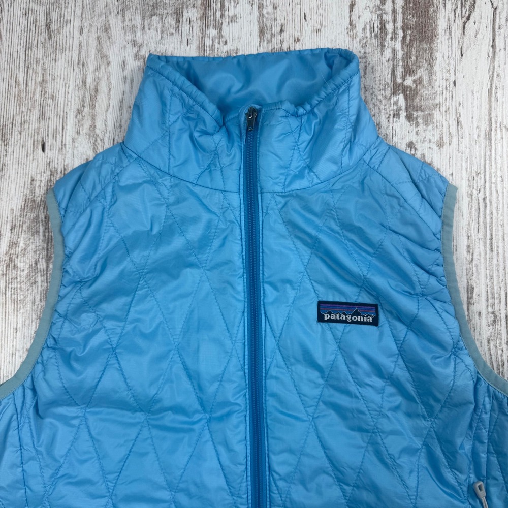 Patagonia Nano Puff Vest Womens Small Blue Quilted Insulated Full Zip Puffer S - Picture 8 of 8